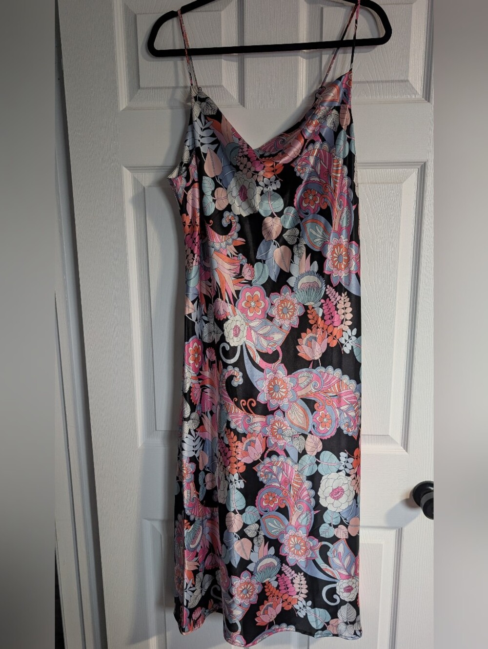 Paisley Cowl Neck Midi Dress